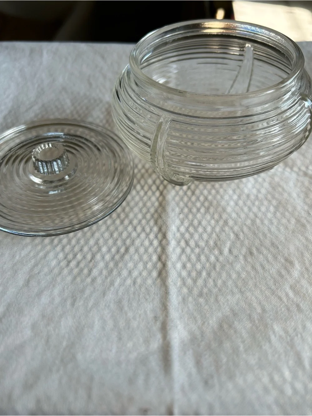 Vintage Art Deco Glass Powder Jar